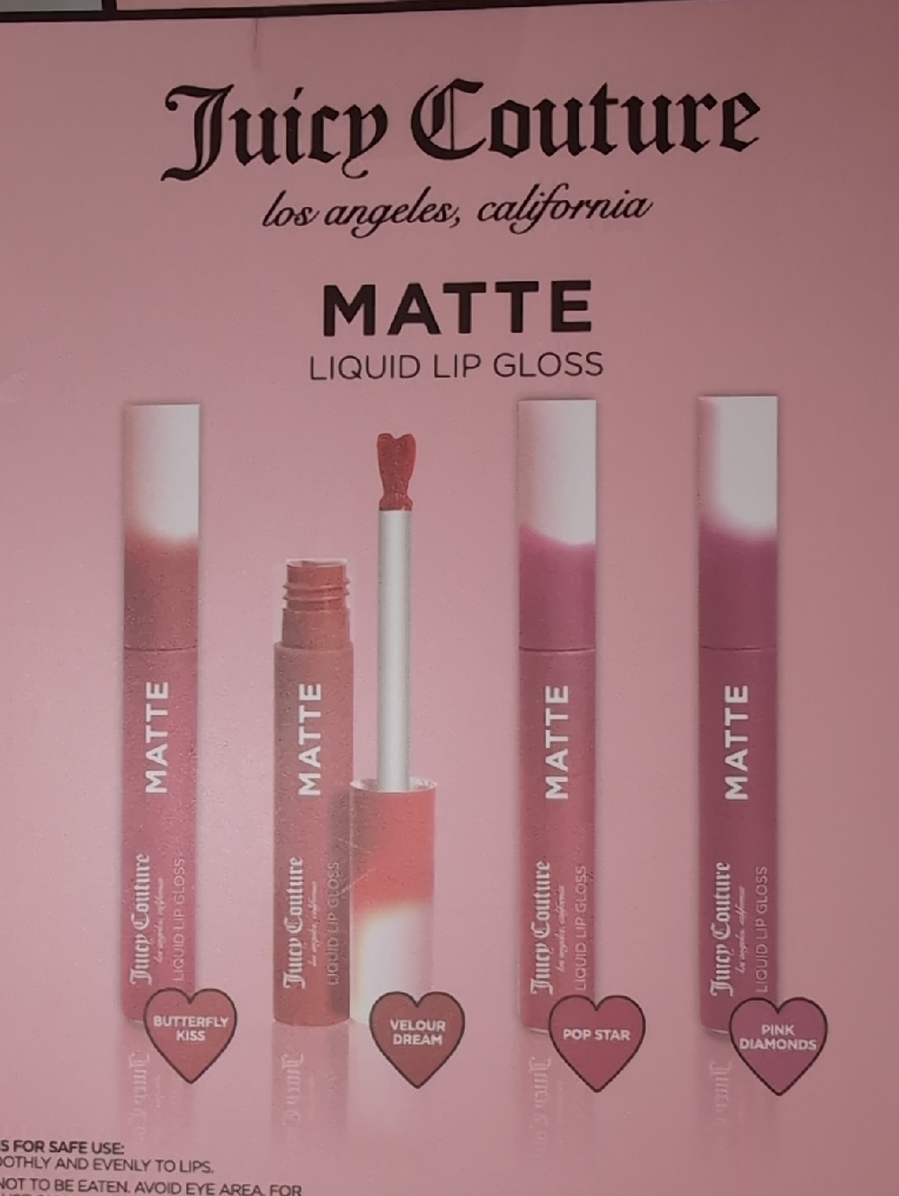 Juicy Couture Kiss and Tell Matte Liquid Lip Gloss Set of 4-Brand new in box - Picture 3 of 4